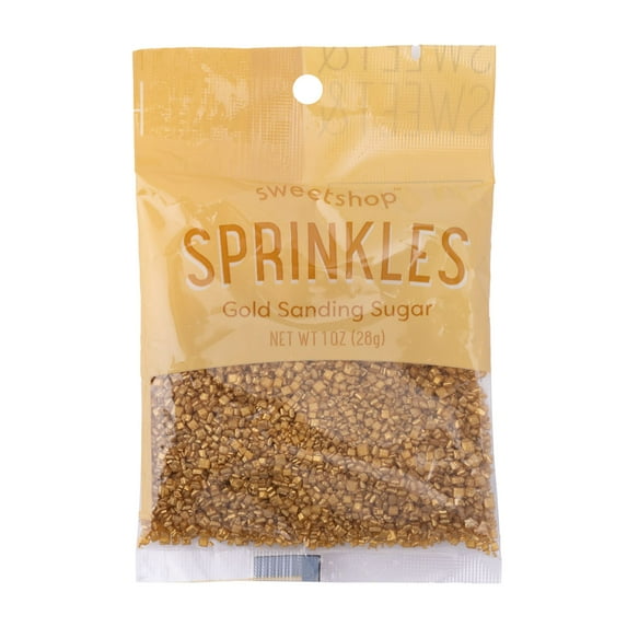 Sweetshop Gold Sanding Sugar Sprinkles, 1oz Dessert Toppings