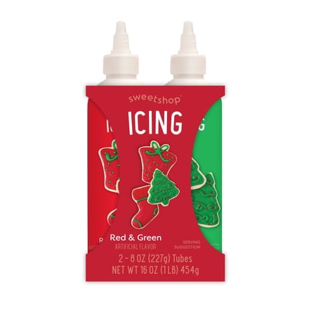 Sweetshop Icing Red & Green 2 Pack, 8 oz Each