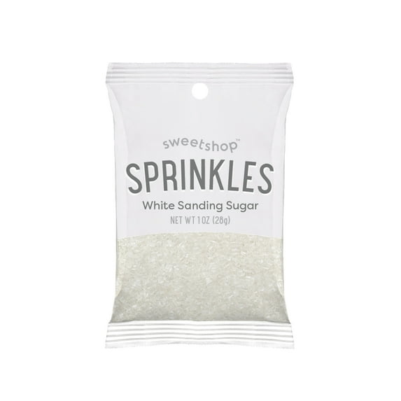 Sweetshop Sanding Sugar White Sprinkles, 1oz Dessert Toppings
