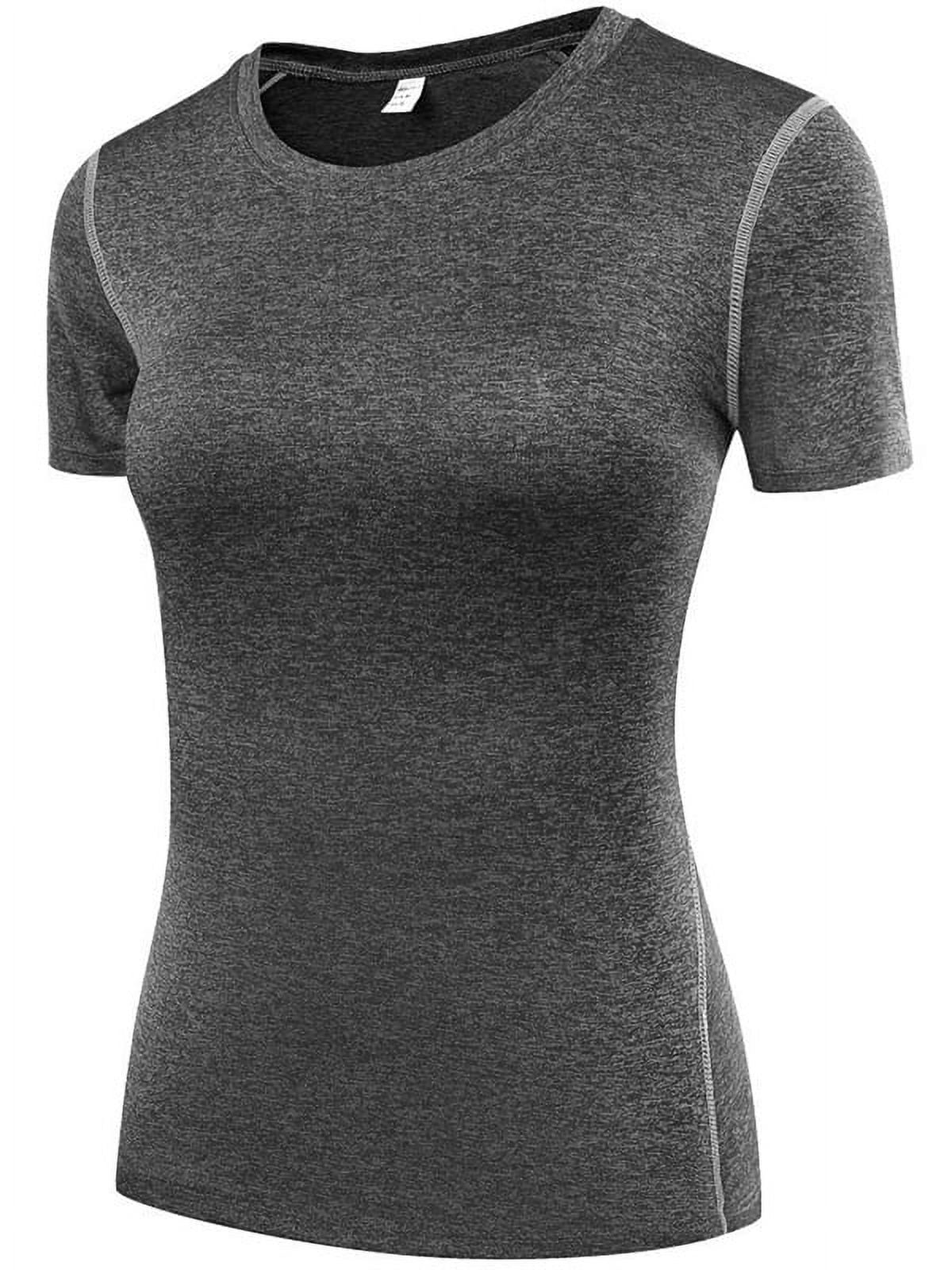 Sweetsmile Women Elastic Quick Dry Sport T-Shirt Essential Short Sleeve Crewneck Tight Tops Running Fitness Yoga Shirt For Women Summer Clearance