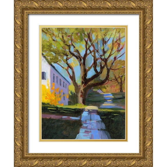 Sweetwater 15x18 Gold Ornate Wood Framed with Double Matting Museum Art Print Titled - Spring in New England