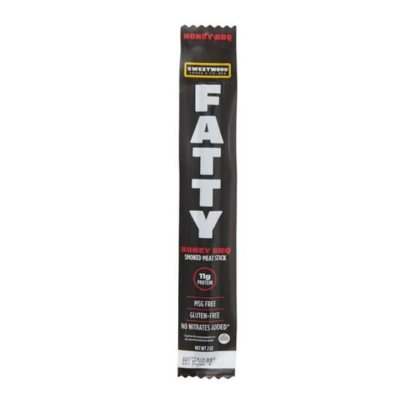 Sweetwood Smokehouse F024022 Fatty Honey BBQ Smoked Meat Stick 2 oz., 1 Single Stick