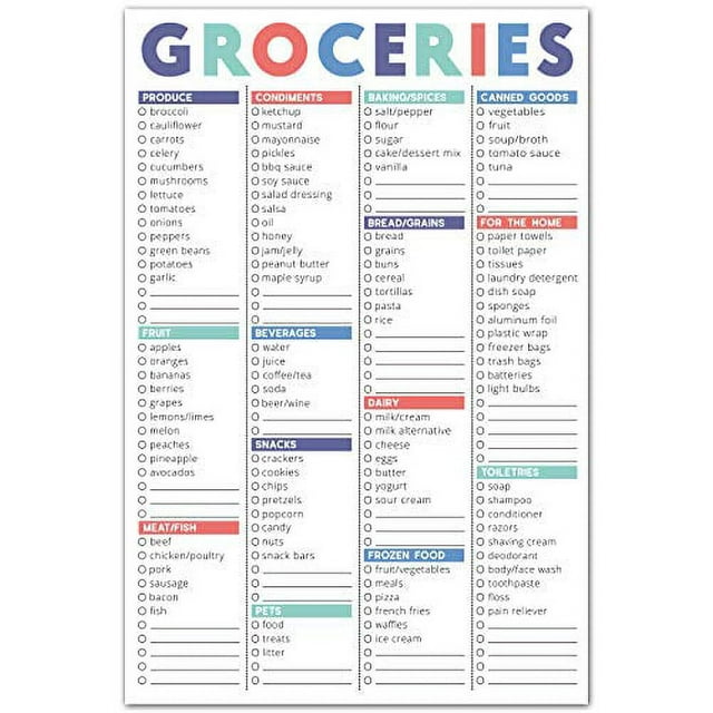 Sweetzer & Orange FastCheck Grocery List Magnet Pad for Fridge. 6x9? Magnetic Notepad with Printed Shopping List Items and Blank Grocery Shopping Spaces. 60 Page All Out of Notepad Weekly Planner