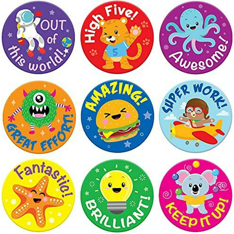 Sweetzer & Orange Reward Stickers for Teachers. 1008 Stickers for Kids in 9  Designs. 1 Inch School Stickers on Sheets. Teacher Supplies for Classroom