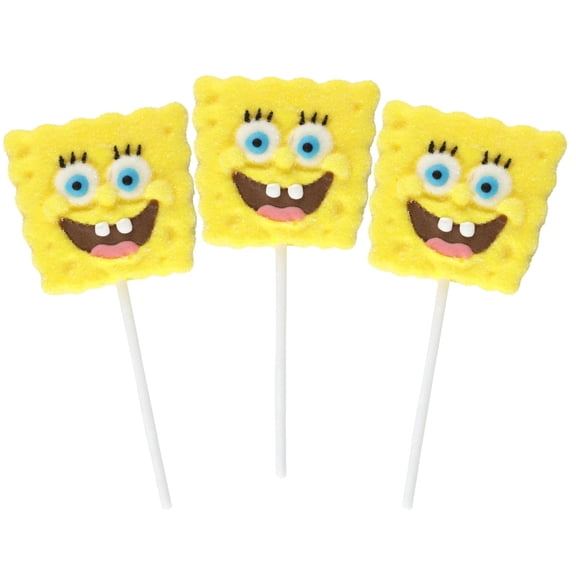 Sweetzo SpongeBob SquarePants Marshmallow Pops, Individually Wrapped, 0.88 Ounces Each, Pack of 3