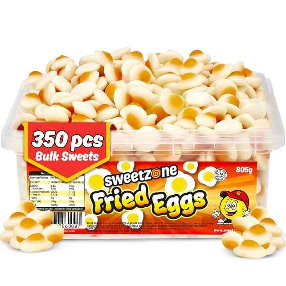 Sweetzone Mini Fried Eggs Halal Sweets Tub 805g 350pcs