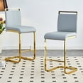 thumbnail image 1 of Sweiko 25in Counter Height Bar Stool Set of 2 PU Leather Bar Chair with Back Kitchen Island Stools with Golden Leg for Dining Room Living Room Pub Cafe Restaurant Light Grey, 1 of 8