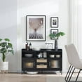 thumbnail image 1 of Sweiko Buffet Sideboard Cabinet with Acrylic Doors Kitchen Storage Cabinets with Natural Rattan Drawer Modern Coffee Bar Cabinet with Led Lights for Kitchen Dining Room Living Room Hallway Black, 1 of 9
