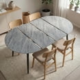 thumbnail image 1 of Sweiko Extendable Dining Table, 40"-71" Oval Table,  Wooden Kitchen Table for 4-8 People, Grey Dining RoomTable for Home, Office, 1 of 8