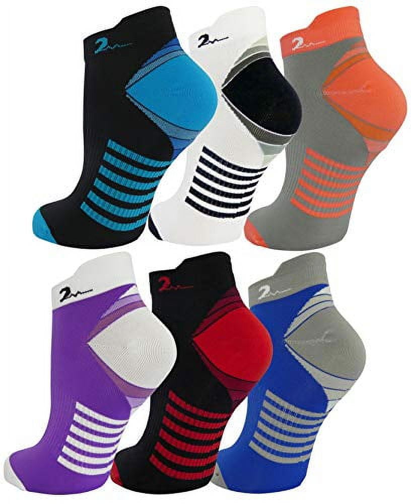 Swell Relief 6 Pair Graduated Compression Socks for Men and Women (Ankle Compression Socks, One Size Fits Most)