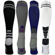 Swell Relief Athletic Compression Socks (Children's) Knee High, Assorted Colors (4-Pack)