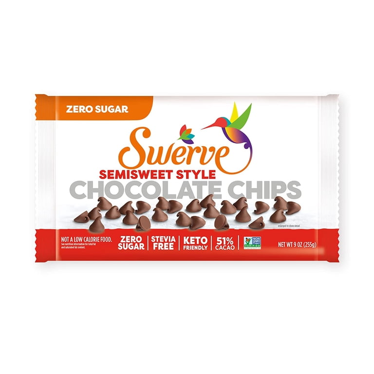 Swerve Keto Friendly Baking Chocolate Chips, Low Sugar Added, 9 oz