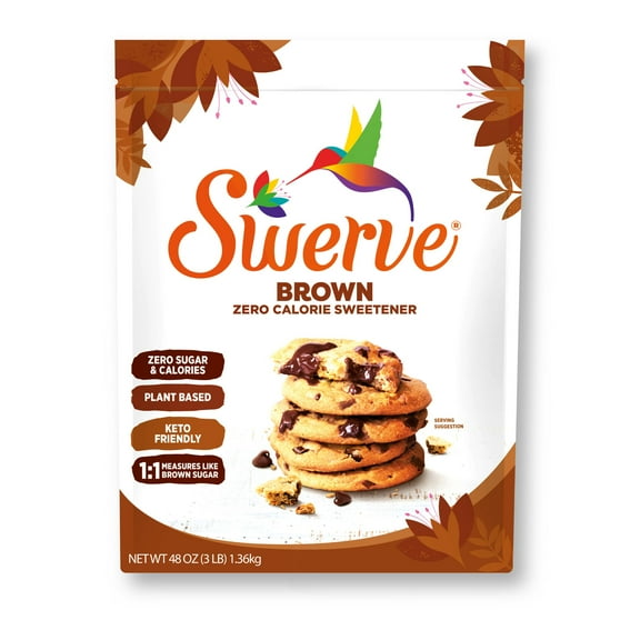 Swerve Ultimate Brown Sugar Replacement Sweetener, Zero Calorie & Sugar, Keto Friendly, Gluten Free, 48oz