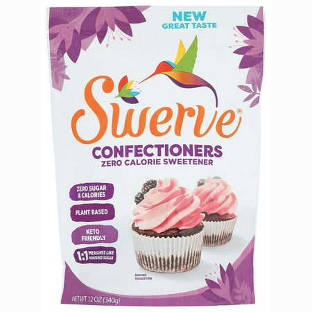 Swerve Ultimate Powdered Sugar Replacement Sweetener, Confectioners Sugar Substitute, Zero Calorie,  Zero Sugar, 12oz