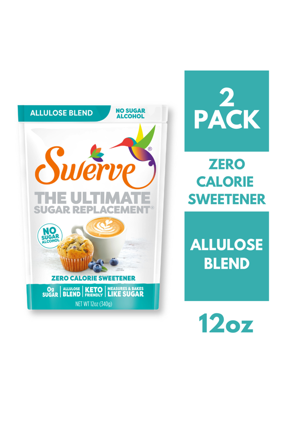 Zero Calorie Allulose Blend Granular Sugar Replacement Sweetener, No Sugar Alcohol, Keto Friendly, Erythritol Free, 12-Ounce Bag, (Pack of 2)