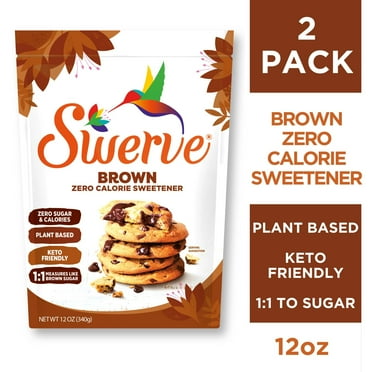 Swerve Zero Calorie Brown Sugar, Sugar Substitute, 12 Ounce Bag, 2 Pack Bundle