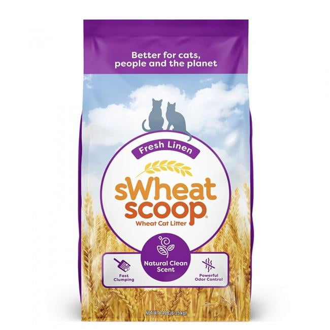 Swheat Scoop  14 lbs Fresh Linen Scented Natural Clumping Wheat Cat Litter