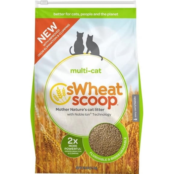 sWheat Scoop Multi-Cat Natural Clumping Wheat Cat Litter, 28 lbs.