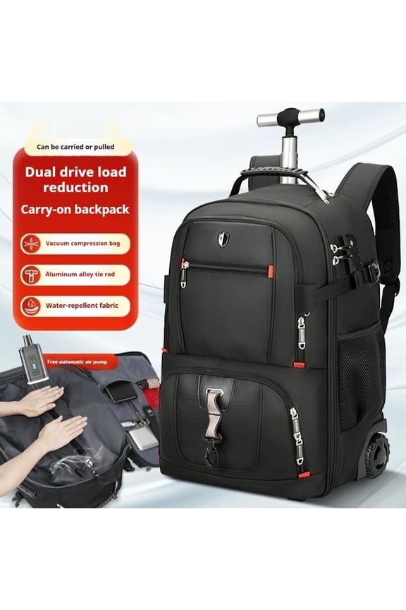 Swicky Trolley High-grade Large Capacity Boarding Backpack,Black