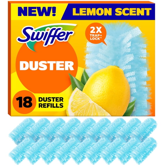 Swiffer Dusters Refill, Microfiber Duster Alternative, New Lemon Scent, 18 Count