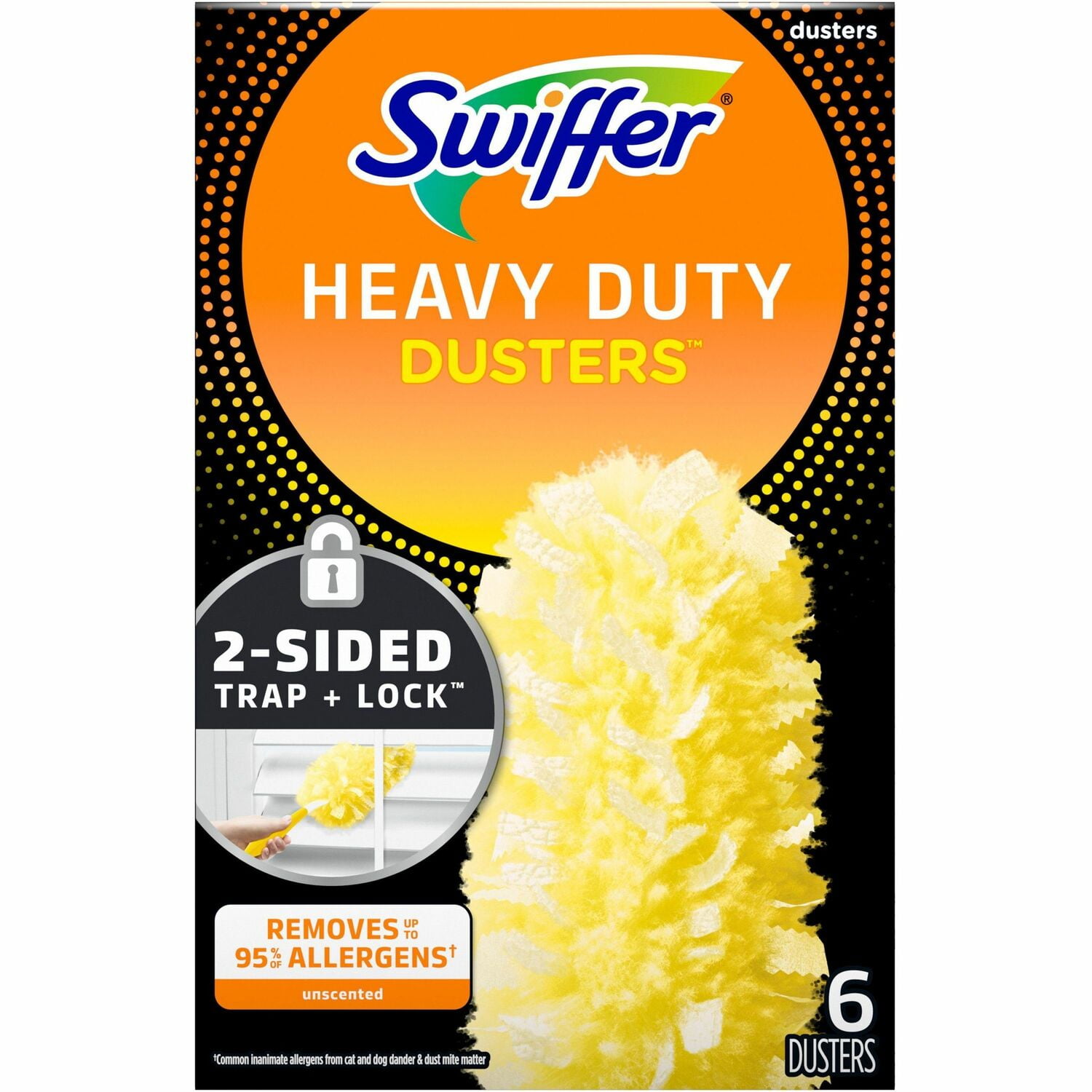 Swiffer 21620 360 Dusters Refill Dust Lock Fiber Yellow 6 Box 4 Box Carton Walmart