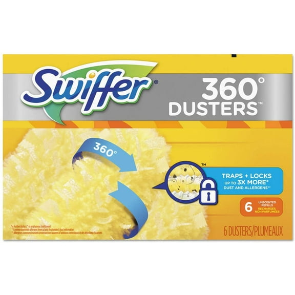 Swiffer 360 Dusters Duster Refill Dust Lock Fiber - Multipurpose - 6 Count, Yellow
