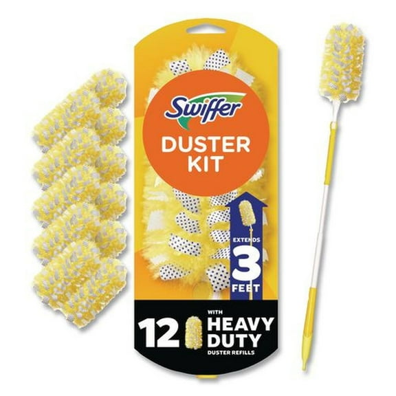 Swiffer 80797932 Heavy Duty 1 Handle with 12 Duster Refills Starter Kit (1 Kit/Carton)