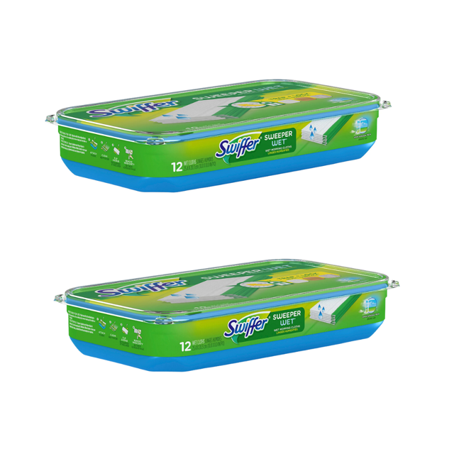 Swiffer Disposable Wet Cloths, Pack Of 12 Cloths (Set of 2)