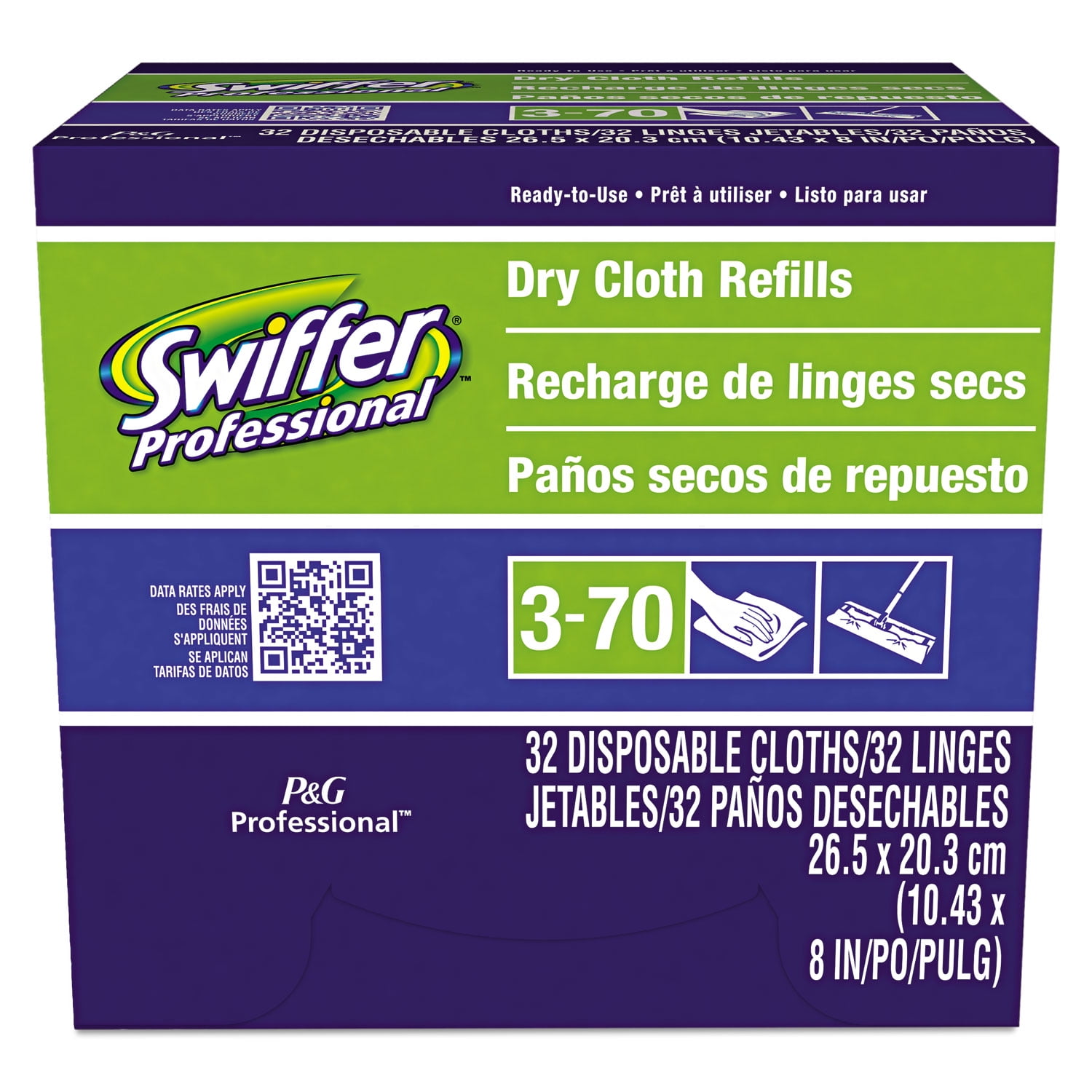 Swiffer® Dry Refill Cloths, White, 10 5/8" X 8", 32/box, 6 Boxes/carton