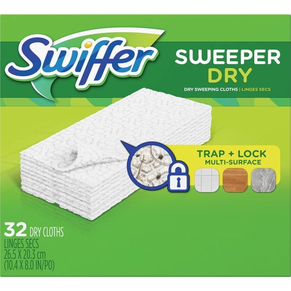 Swiffer Dry Sweeping Cloths - Disposable Household Cleaning Wipes - 32 Ct, Pack of 6  Residential Use, Standard Application