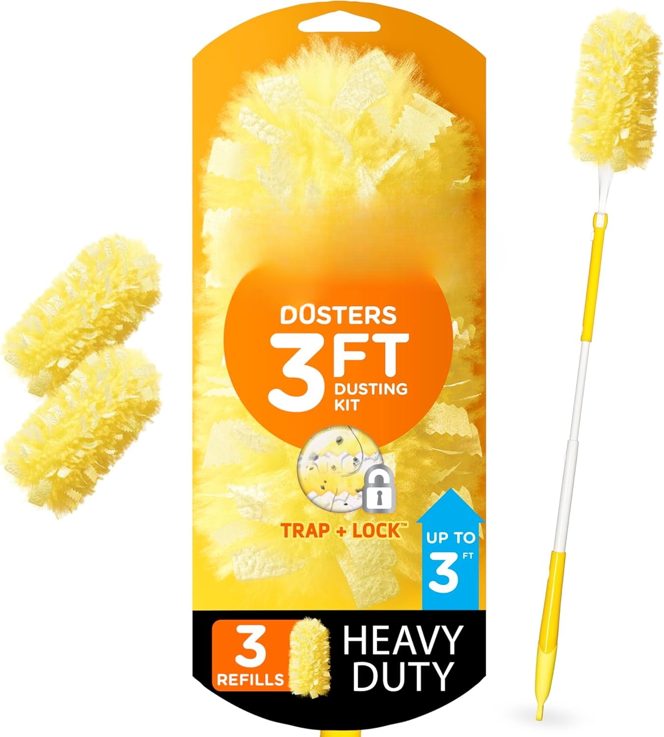 Swiffer Duster Heavy Duty 3 ft Extendable Handle Starter Kit with 3 Refills