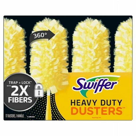 Swiffer Duster Heavy Duty Dusting Kit, 1 Handle + 17 Refills
