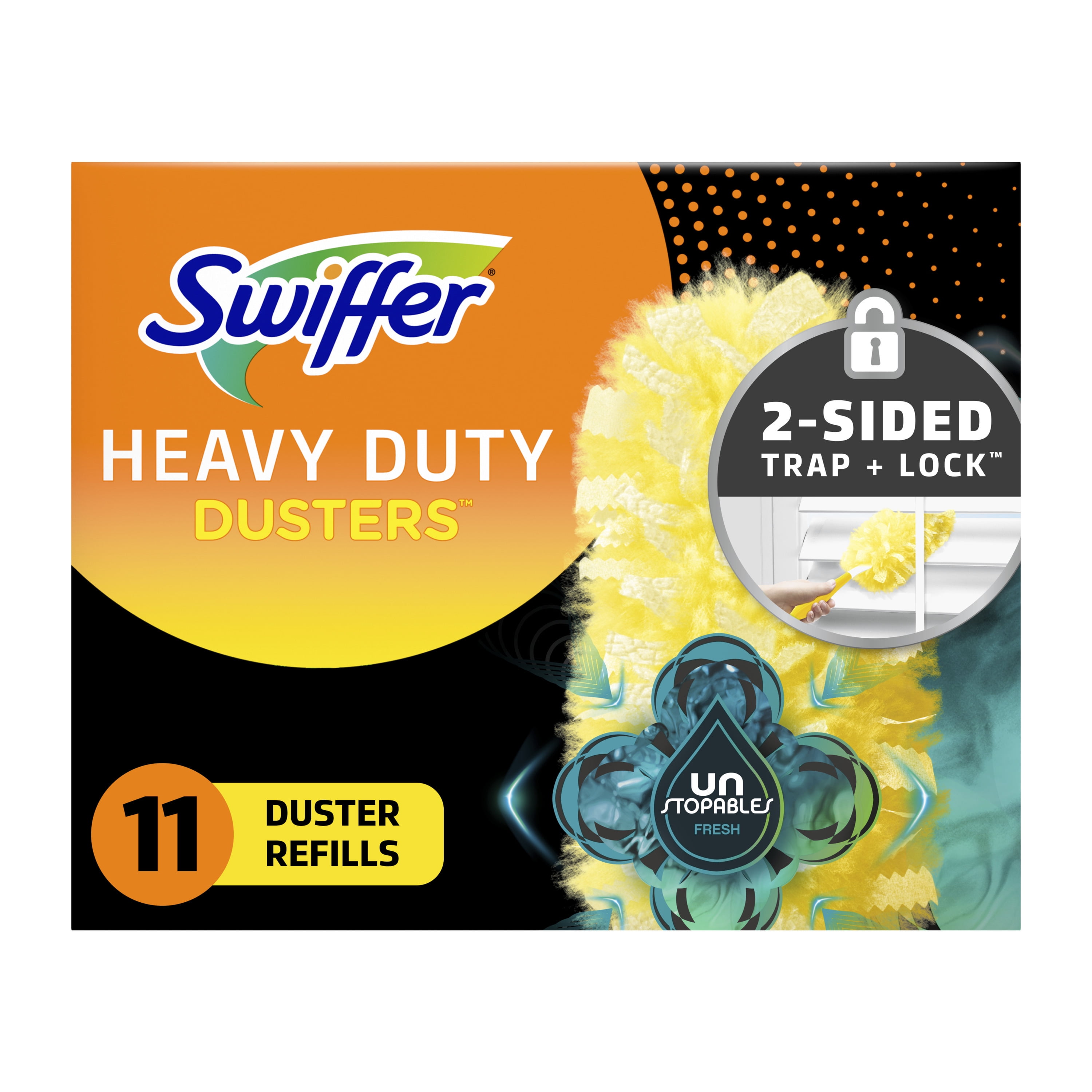 Swiffer Dusters Heavy Duty Multi-Surface Duster Refills for Cleaning, Unstopables, 11 Count