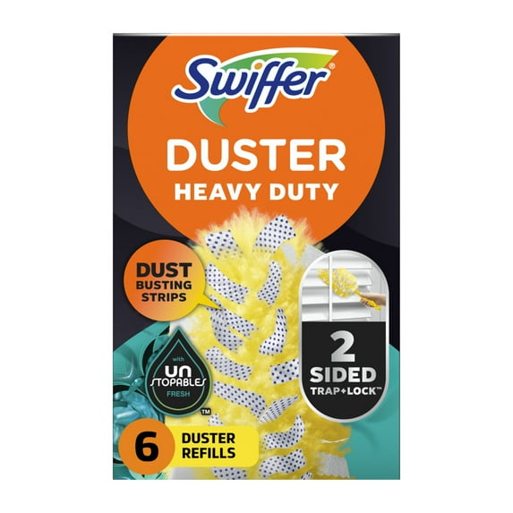 Swiffer Dusters Heavy Duty Multi-Surface Duster Refills for Cleaning, Unstopables, 6 Count