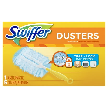Swiffer Duster Short Handle Starter Kit, 1 Handle, 5 Dusters (Pack of 48)