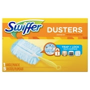 Swiffer Dusters Cleaning Kit, Feather Duster Alternative, Unscented, Includes 1 Handle + 5 Refills