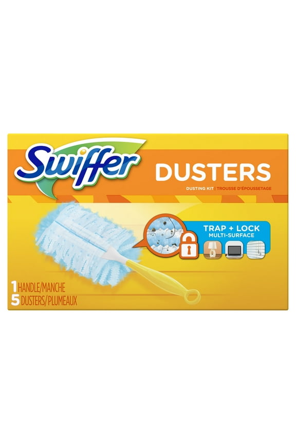 Dusters Cleaning Kit, Feather Duster Alternative, Unscented, Includes 1 Handle + 5 Refills