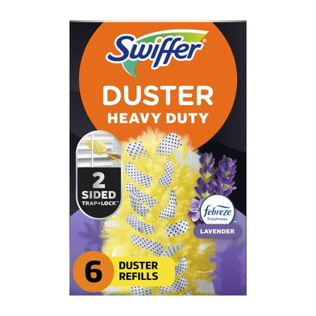 Swiffer Dusters Heavy Duty Multi-Surface Duster Refills for Cleaning, Lavender, 6 Count