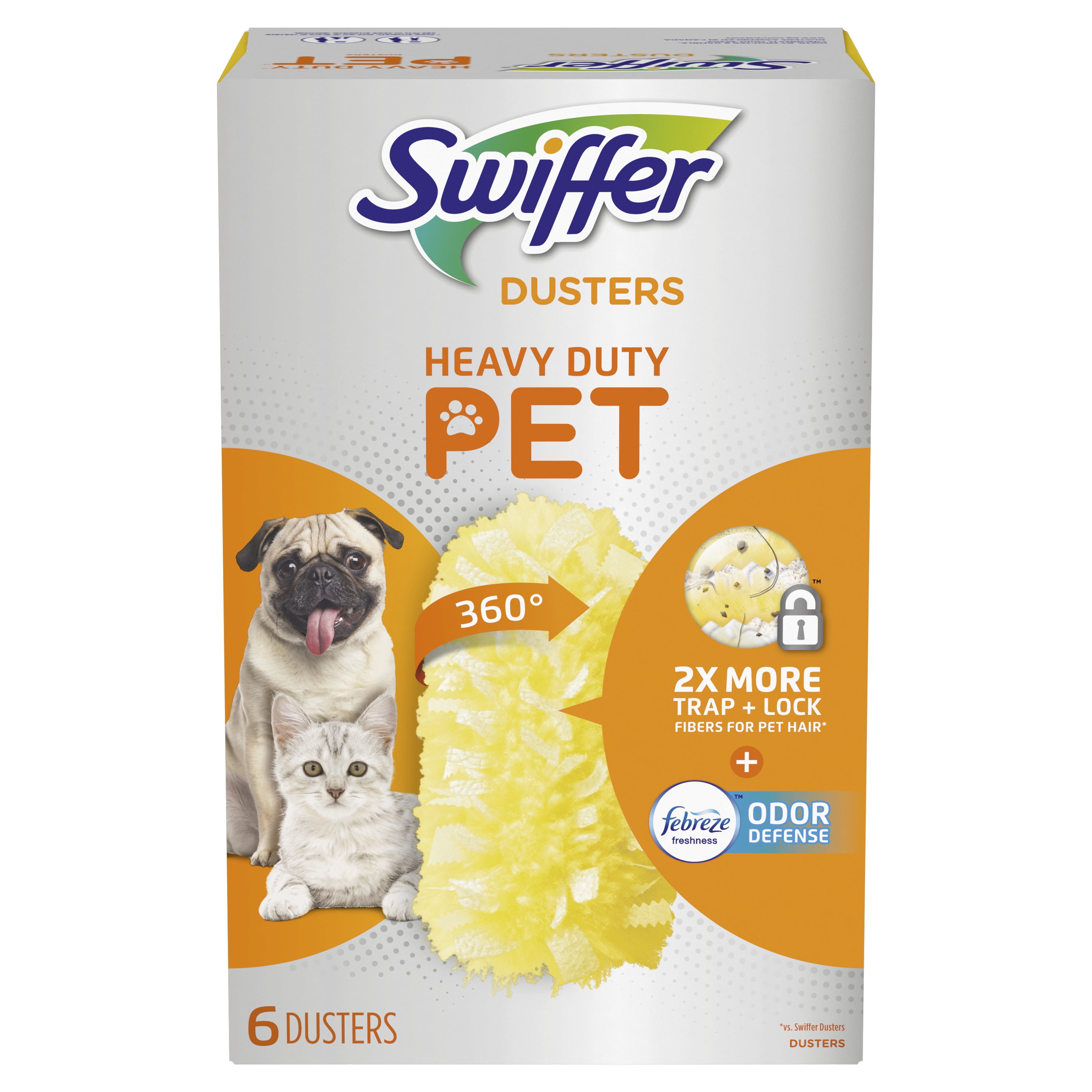 Swiffer Dusters, Pet Heavy Duty Refills with Febreze Odor Defense, 6 count
