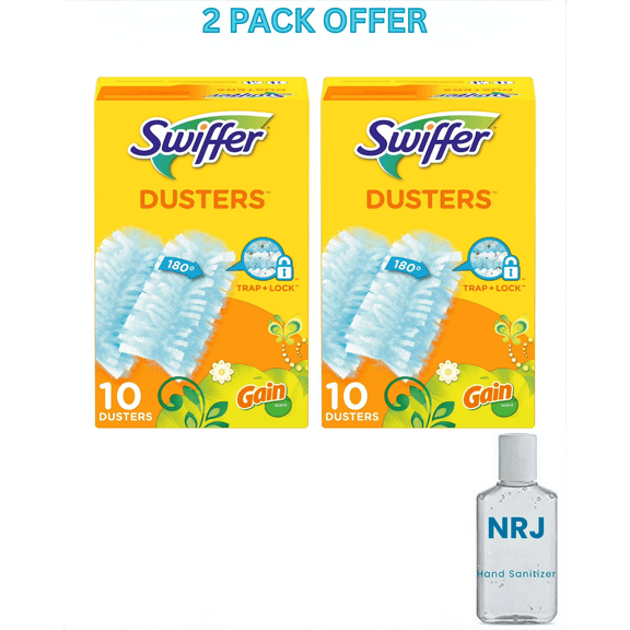 Swiffer Dusters Refill for Cleaning, Feather & Microfiber Duster Alternative, Gain, 10 Count