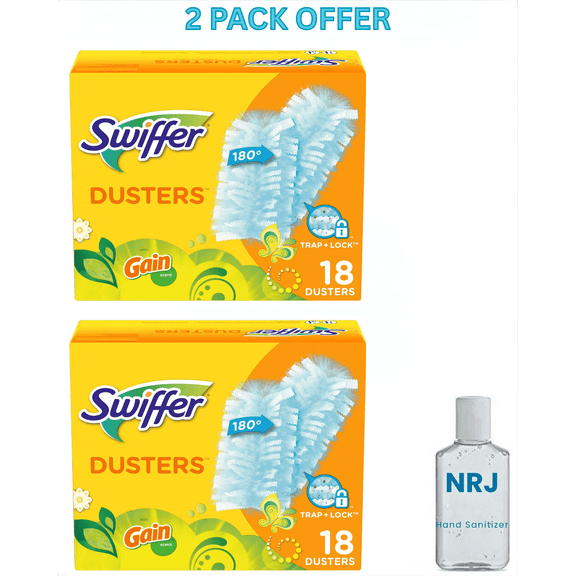 Swiffer Dusters Refill for Cleaning, Feather & Microfiber Duster Alternative, Gain, 18 Count