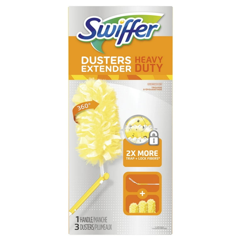 Heavy Duty Dusters with Extendable Handle, Plastic Handle Extends to 3 ft, 1 Handle and 3 Dusters/Kit, 6 Kits/Carton Heavy Duty Dusters with Extendable Handle, Plastic Handle Extends to 3 ft, 1 Handle and 3 Dusters/Kit, 6 Kits/Carton