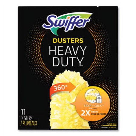 Swiffer Heavy Duty Dusters Refill Dust Lock Fiber, 2" x 6", Yellow, 33/Carton