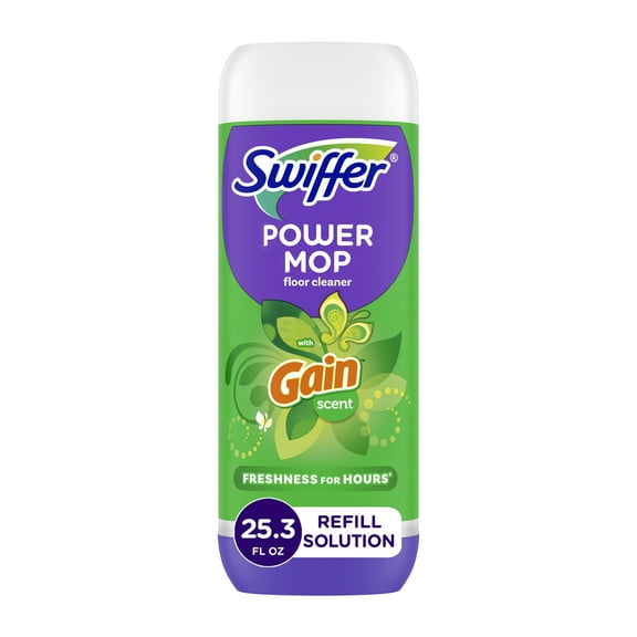 Swiffer PowerMop Floor Cleaning Solution with Gain Scent, 25.3 fl oz