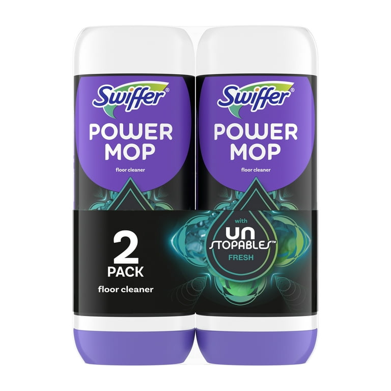 Swiffer Power Mop Floor Cleaner Solution with Unstopables Fresh 