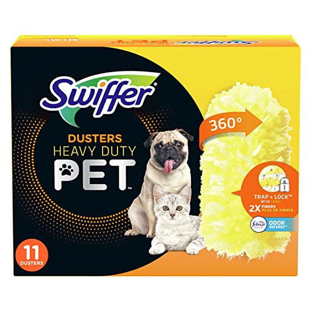 Swiffer Pet Heavy Duty Dusters Refills, Multisurface 360 Dusters with Febreze Odor Defense, 11 Count