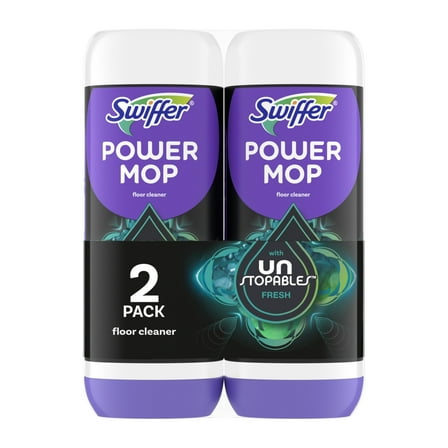 Swiffer PowerMop Floor Cleaning Solution with Unstopables Fresh Scent, 25.3 fl oz, 2 Pack