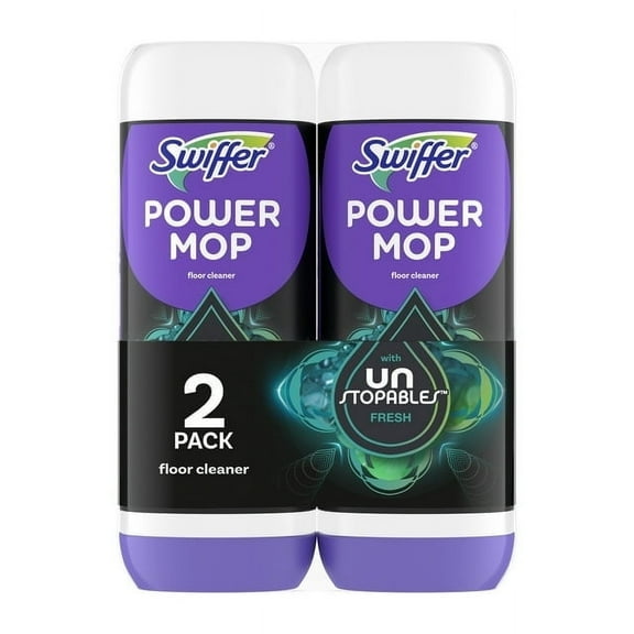 Swiffer Power Mop Floor Cleaner Solution with Unstopables Fresh Scent, 25.3 fl oz, 4 Pack