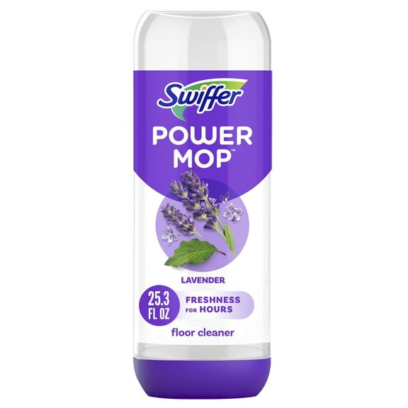 Swiffer Power Mop Refill Solution, Tile, Vinyl, Laminate, Wood, Floor Cleaner, Lavender, 25.3 fl oz