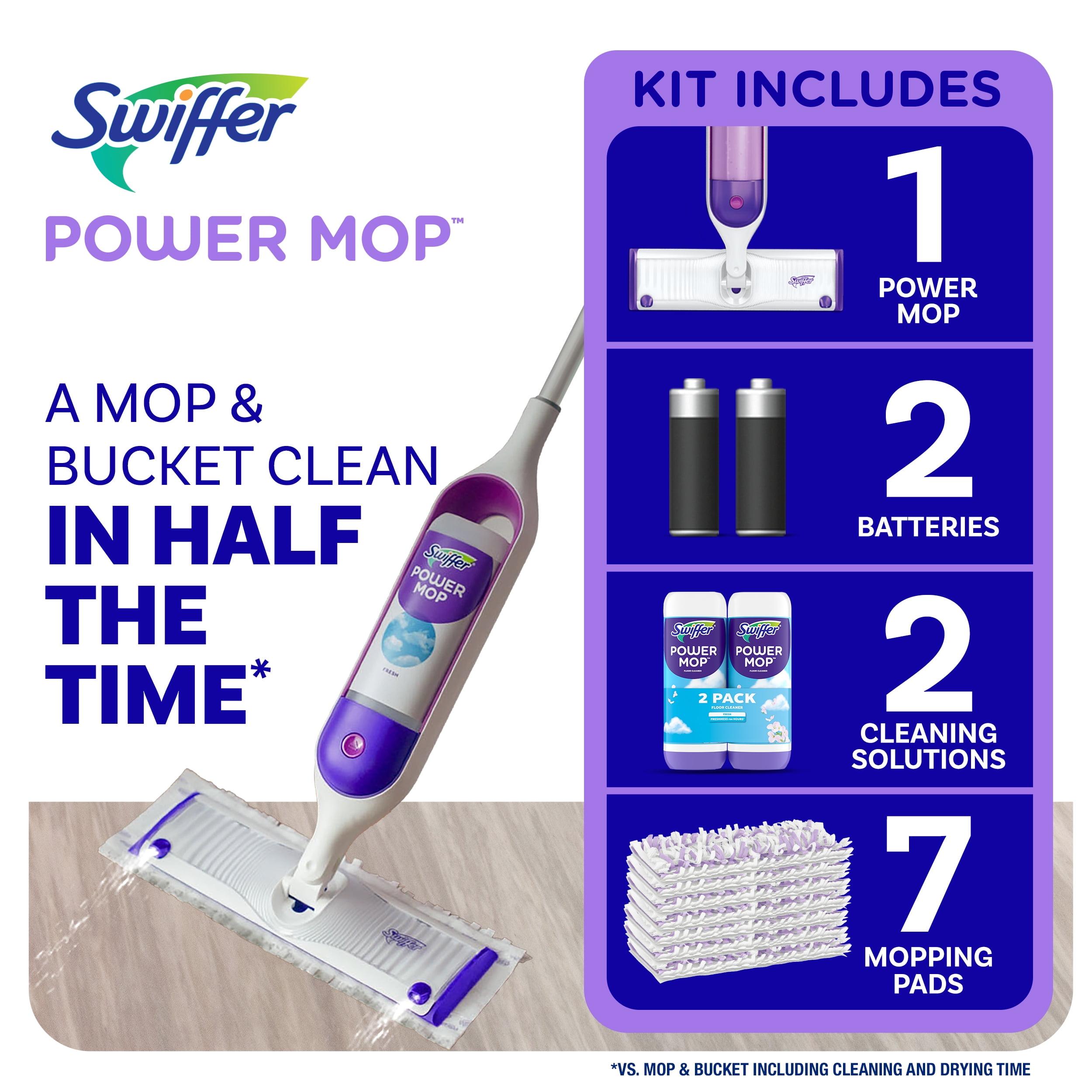 Swiffer Power Mop Multi-Surface Kit for Floor Cleaning, Fresh Scent - Walmart.com